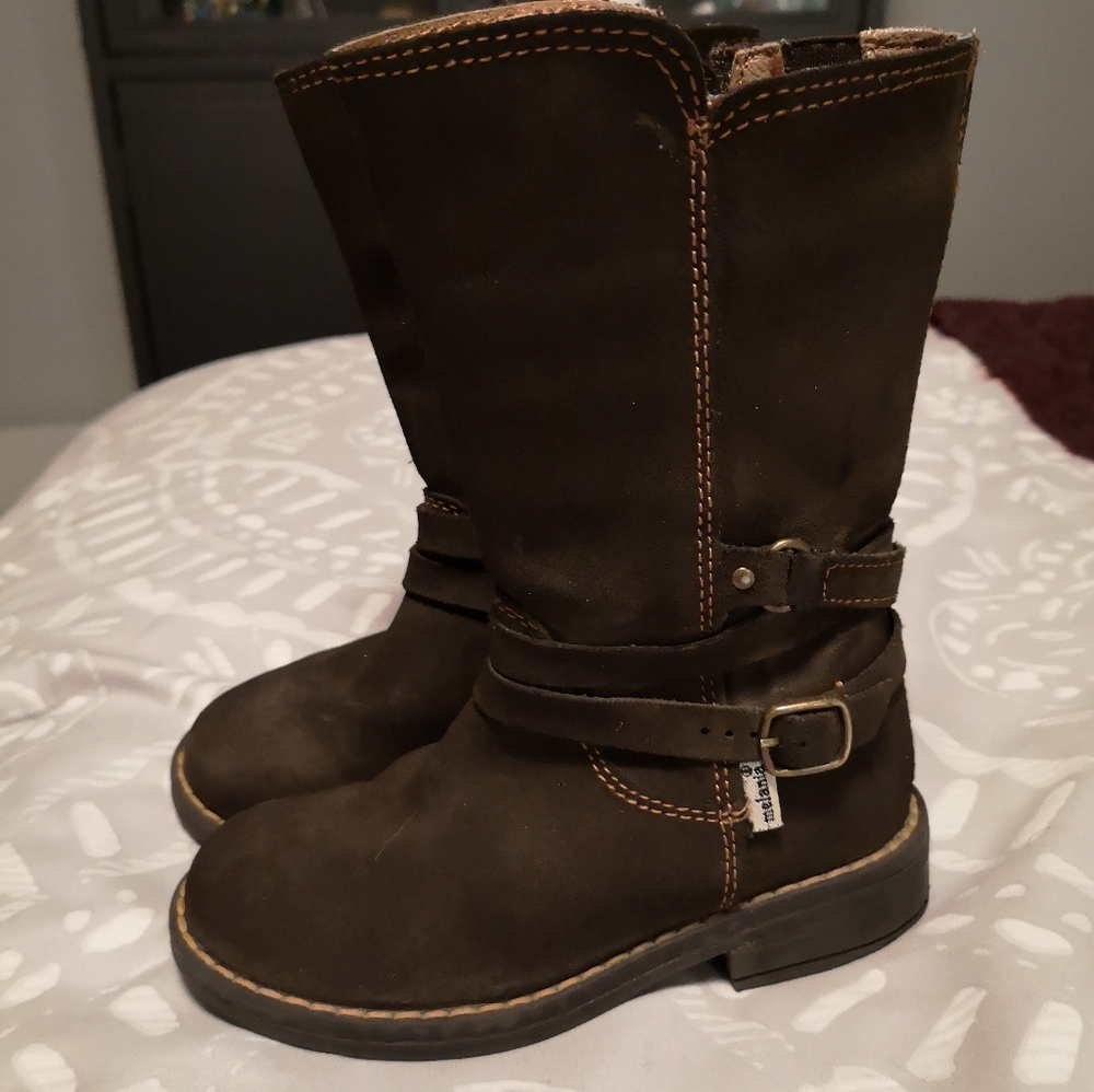Girl's Melania 🇮🇹 Suede Boots Sz 8T (24 euro sz)